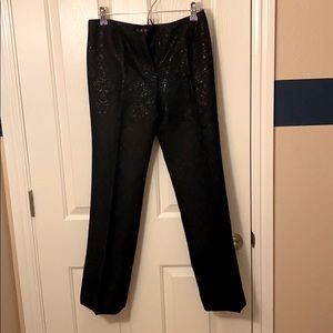 INC Black embroidered dress pants